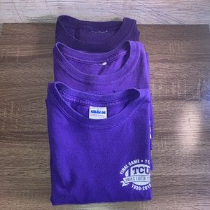Bundle of 3 Medium Purple TCU T Shirts  Gildan & Unbranded Pre Owned